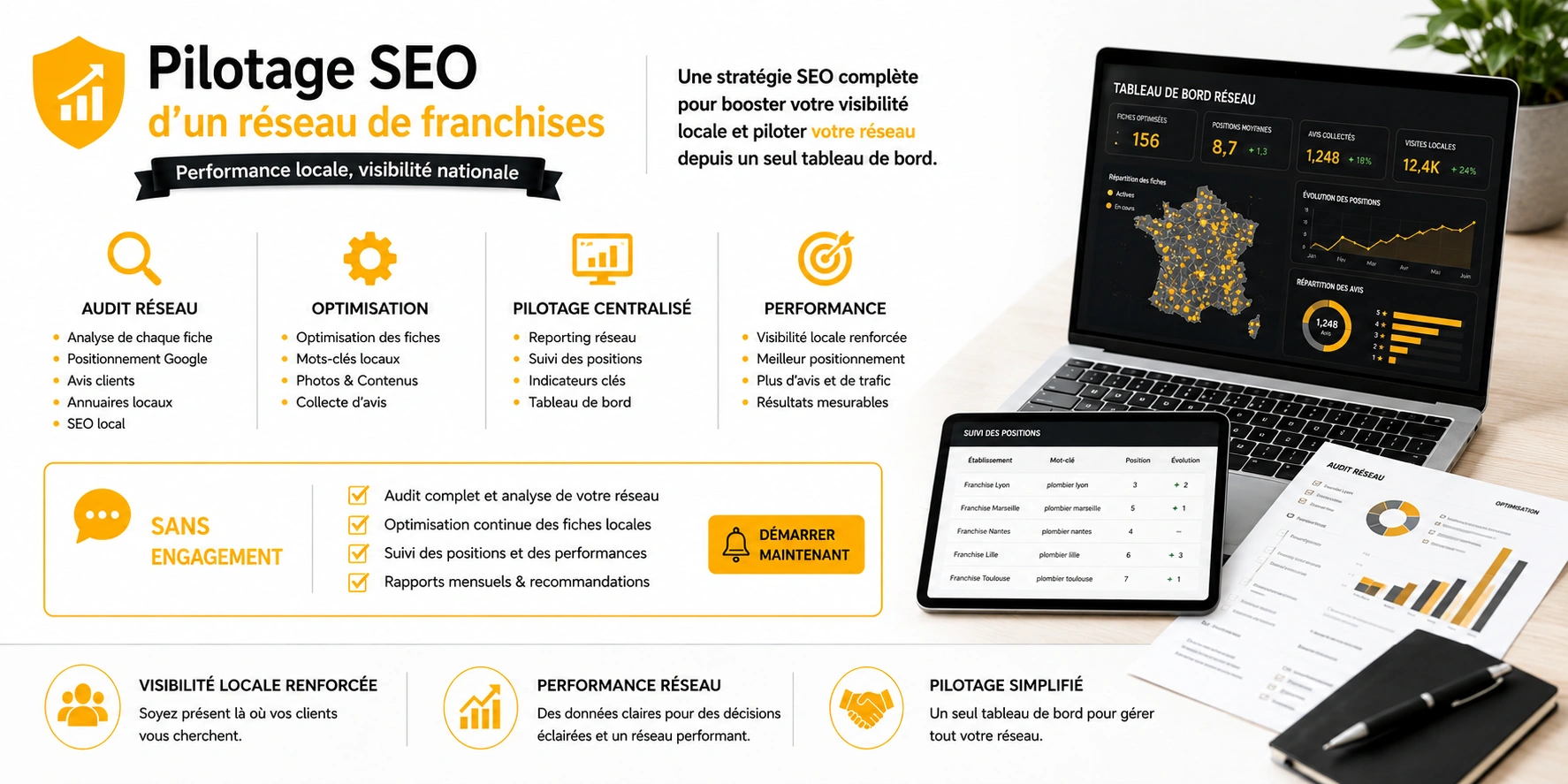Visuel StrategiWeb pilotage SEO local pour grands comptes