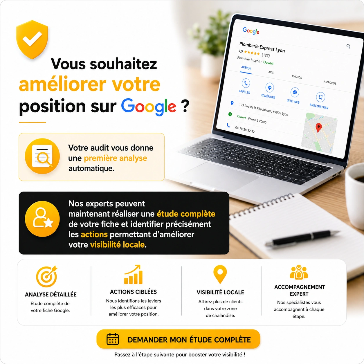 Visuel StrategiWeb sur la position Google locale